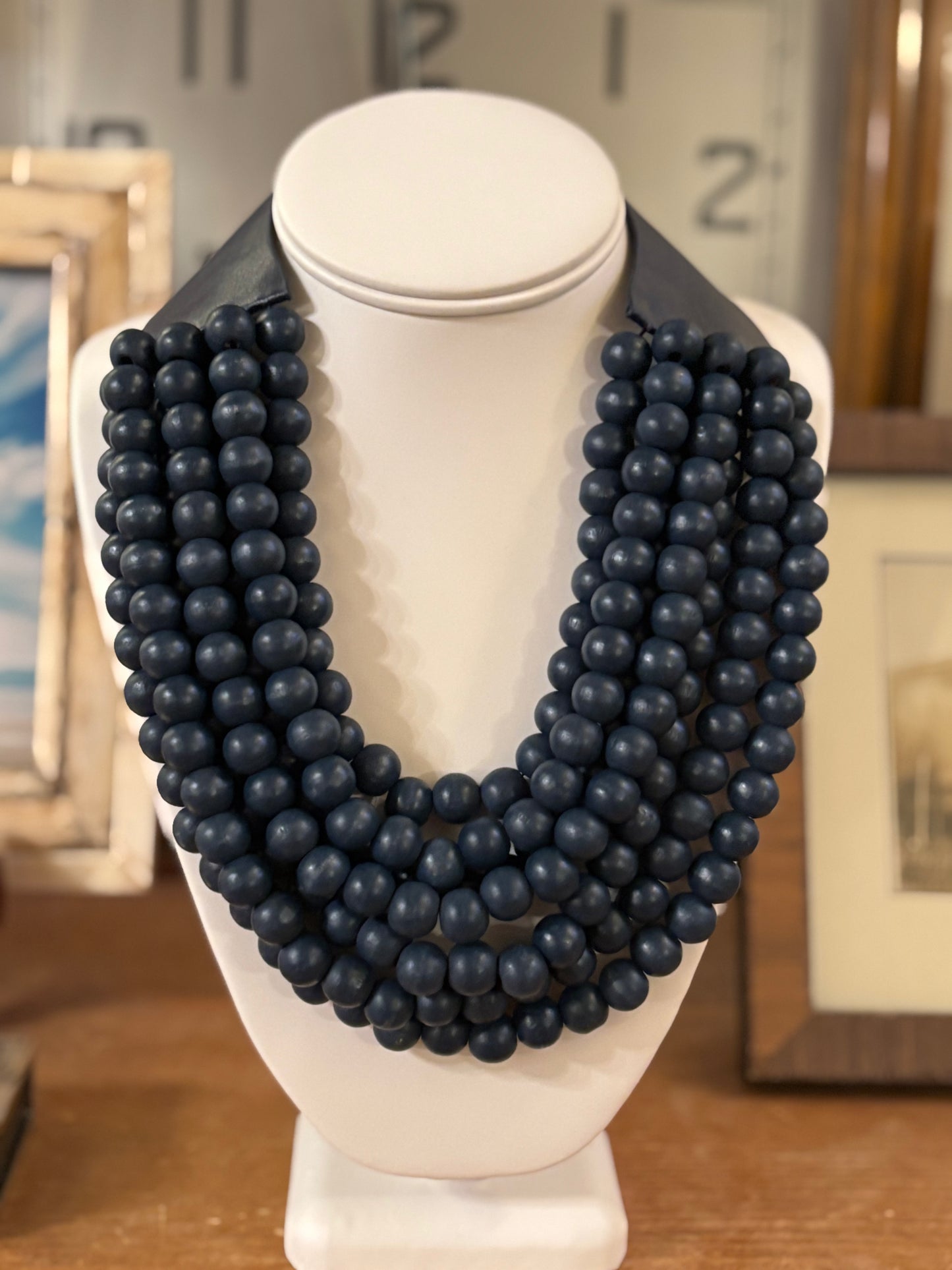 Multi Strand Wooden Bead Necklace
