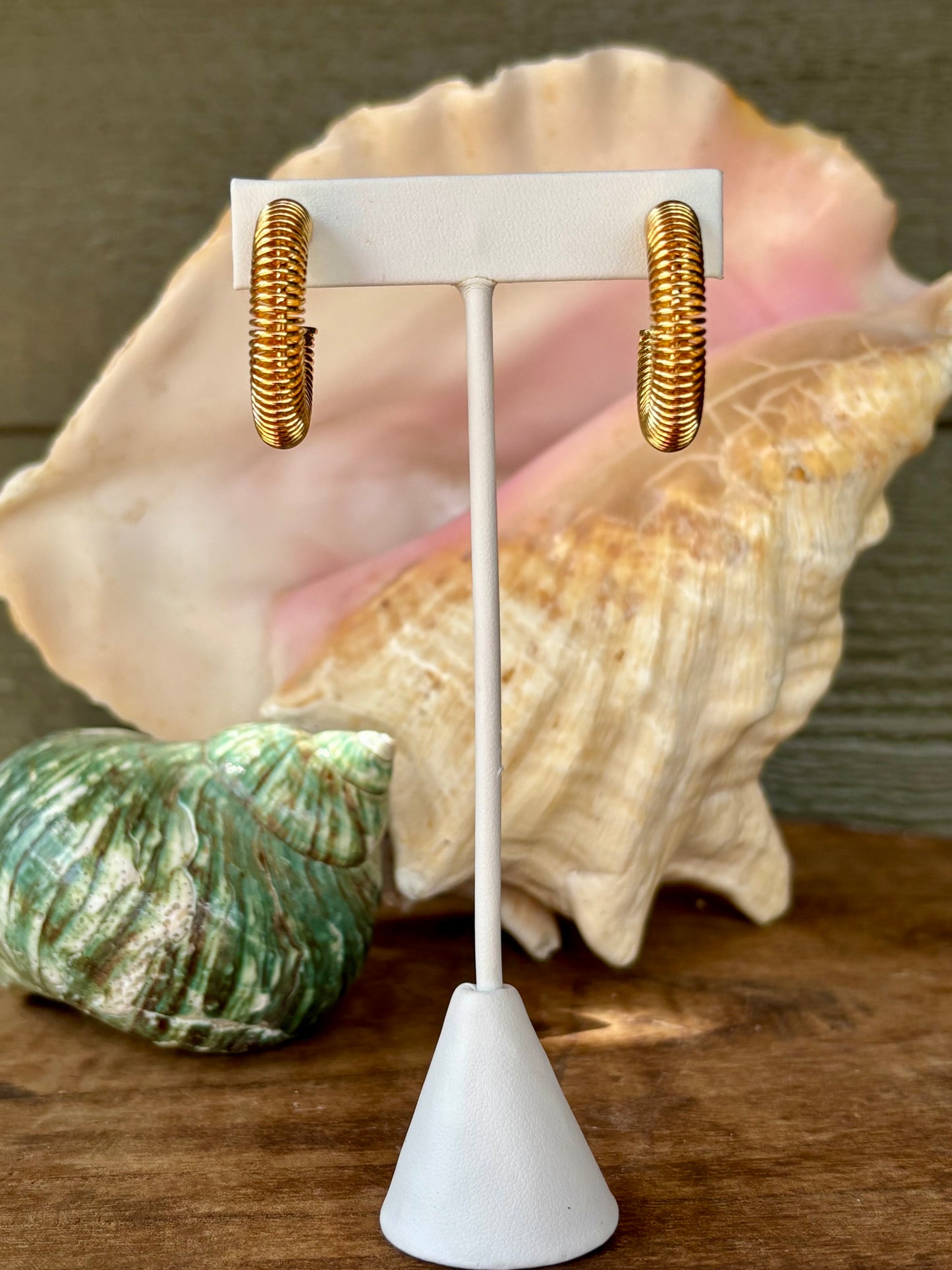 Gold Coil Hoop Earring