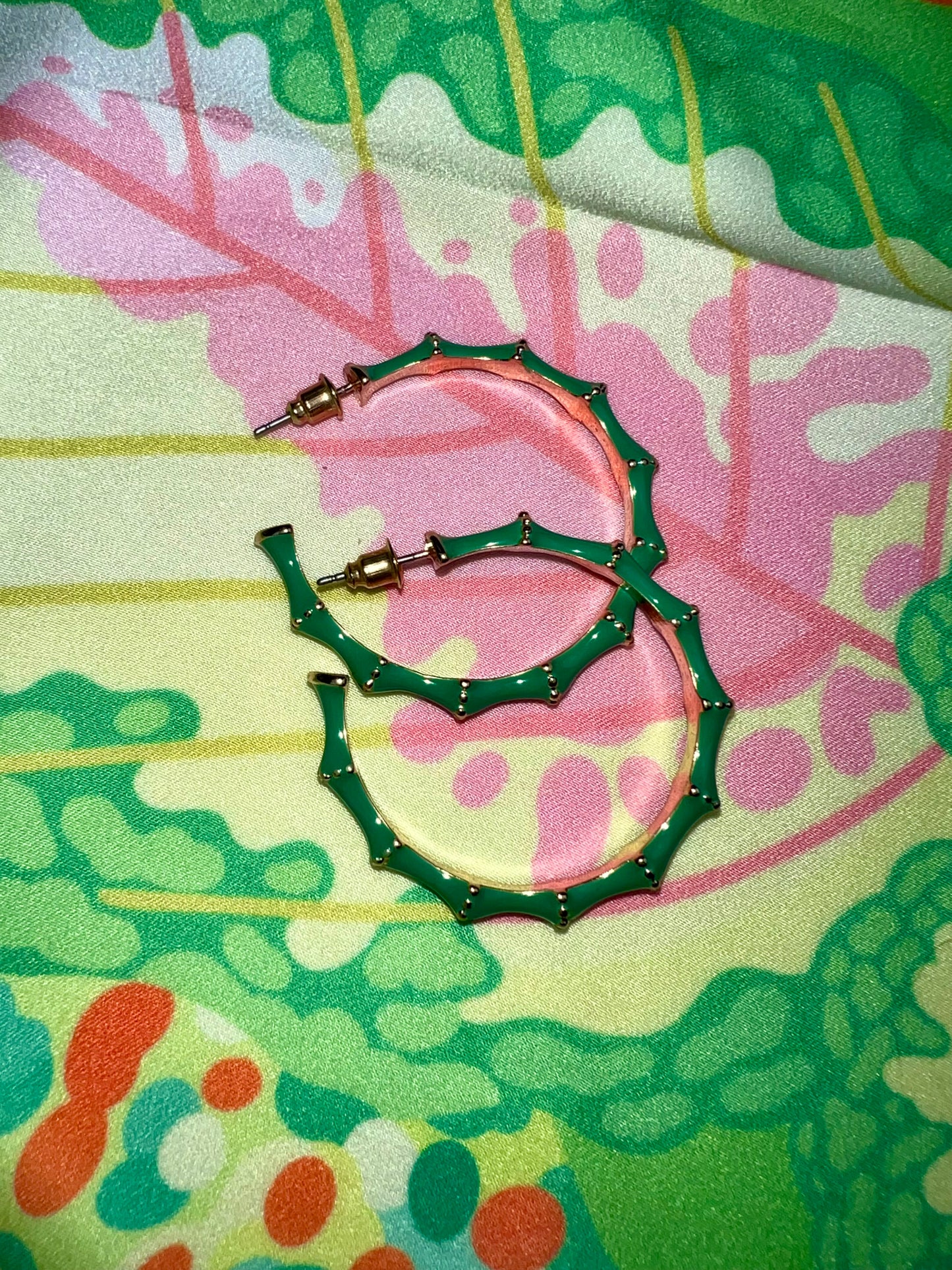 Bamboo Style Hoop Earrings