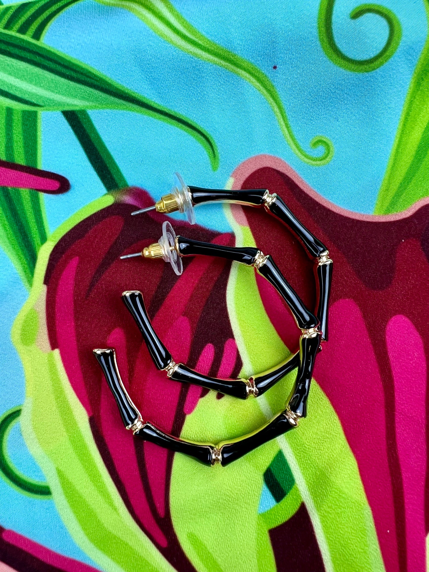 Bamboo Style Hoop Earrings