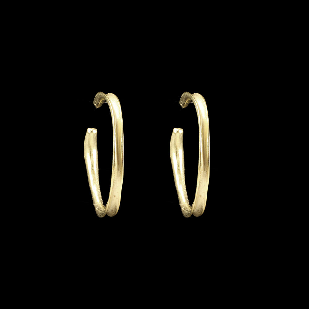 Small Gold Hammered Hoop