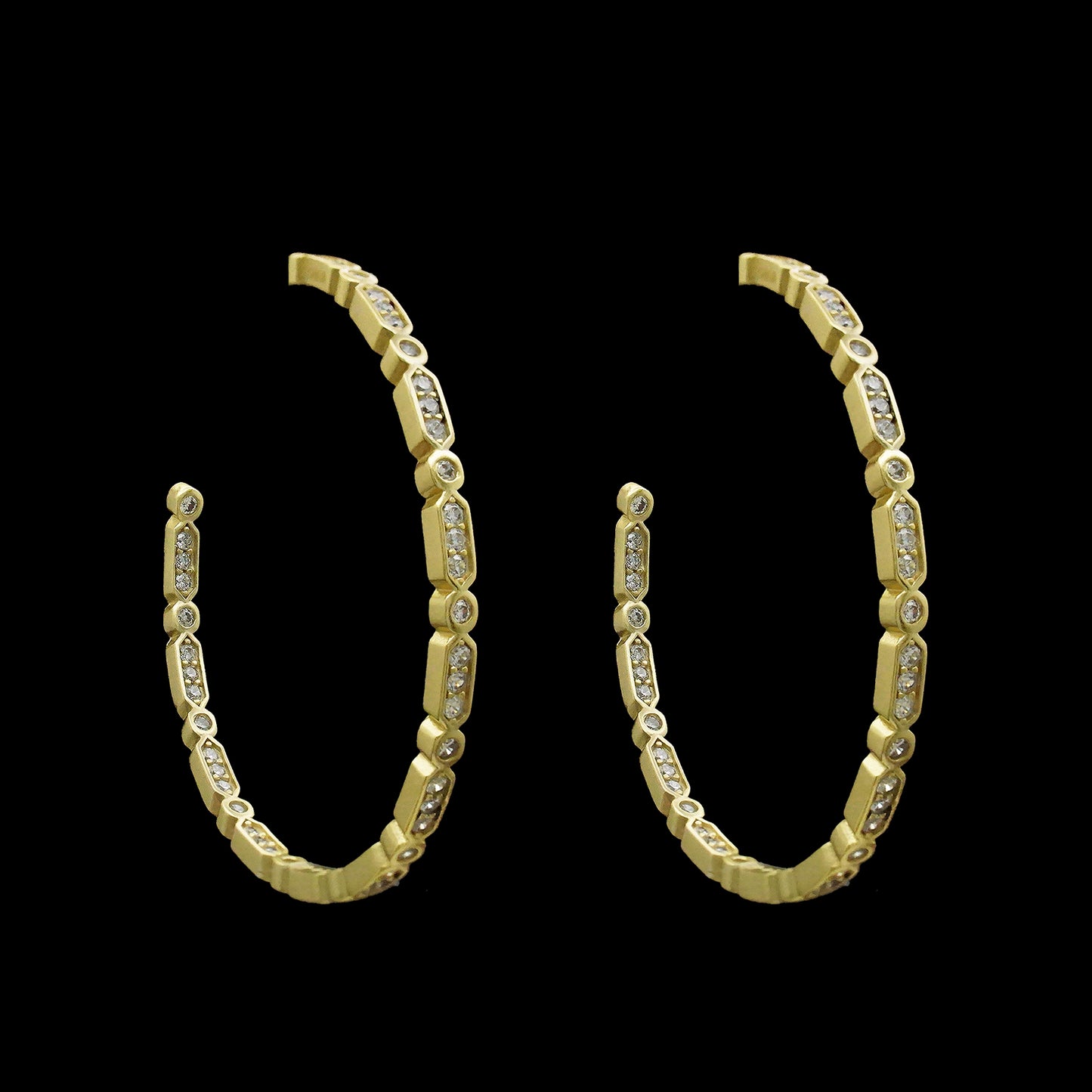 Matte Gold & Clear Pave Hoop