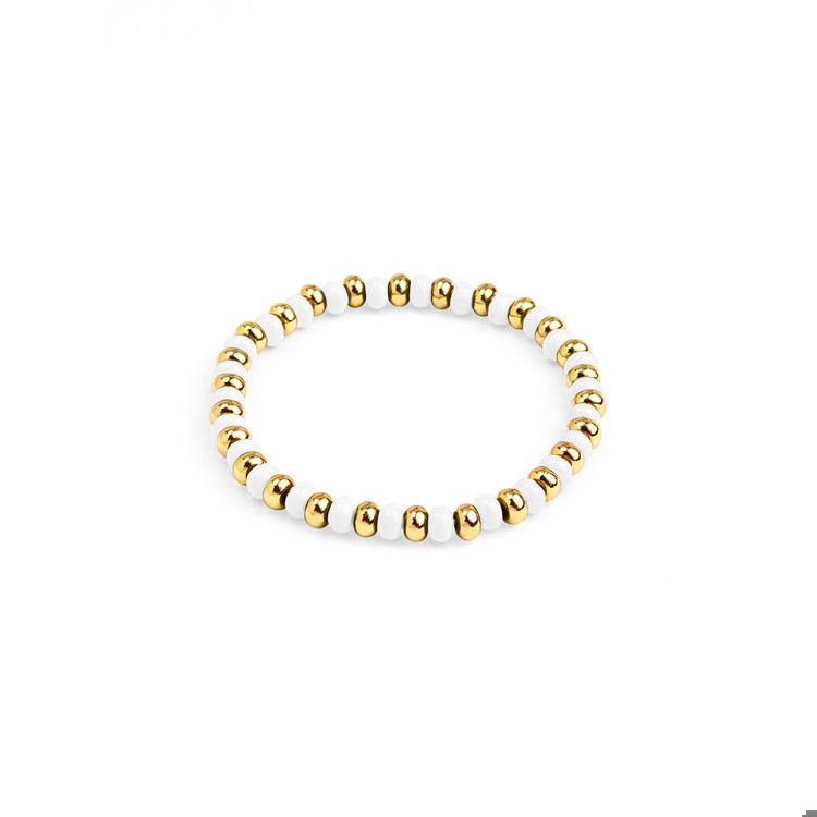 Enamel Beaded Stretch Bracelet