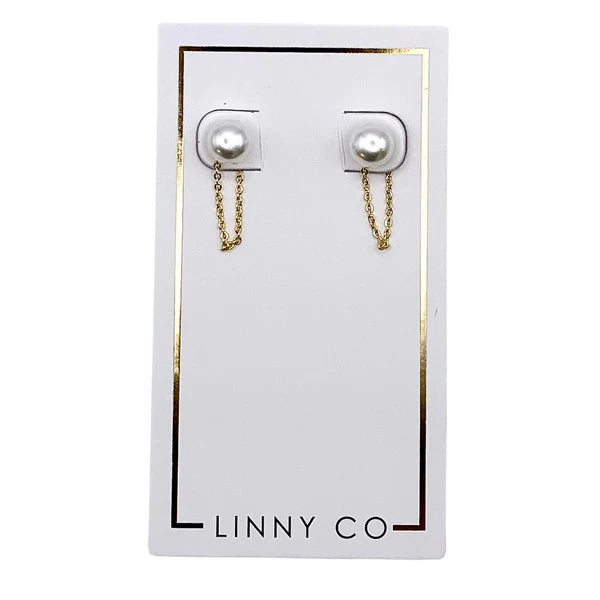 Tessa Pearl Stud & Gold Chain