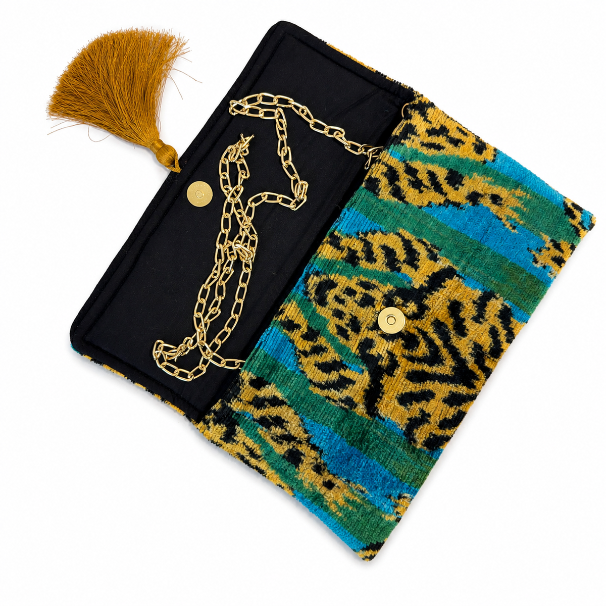 Silk Velvet Ikat Clutch