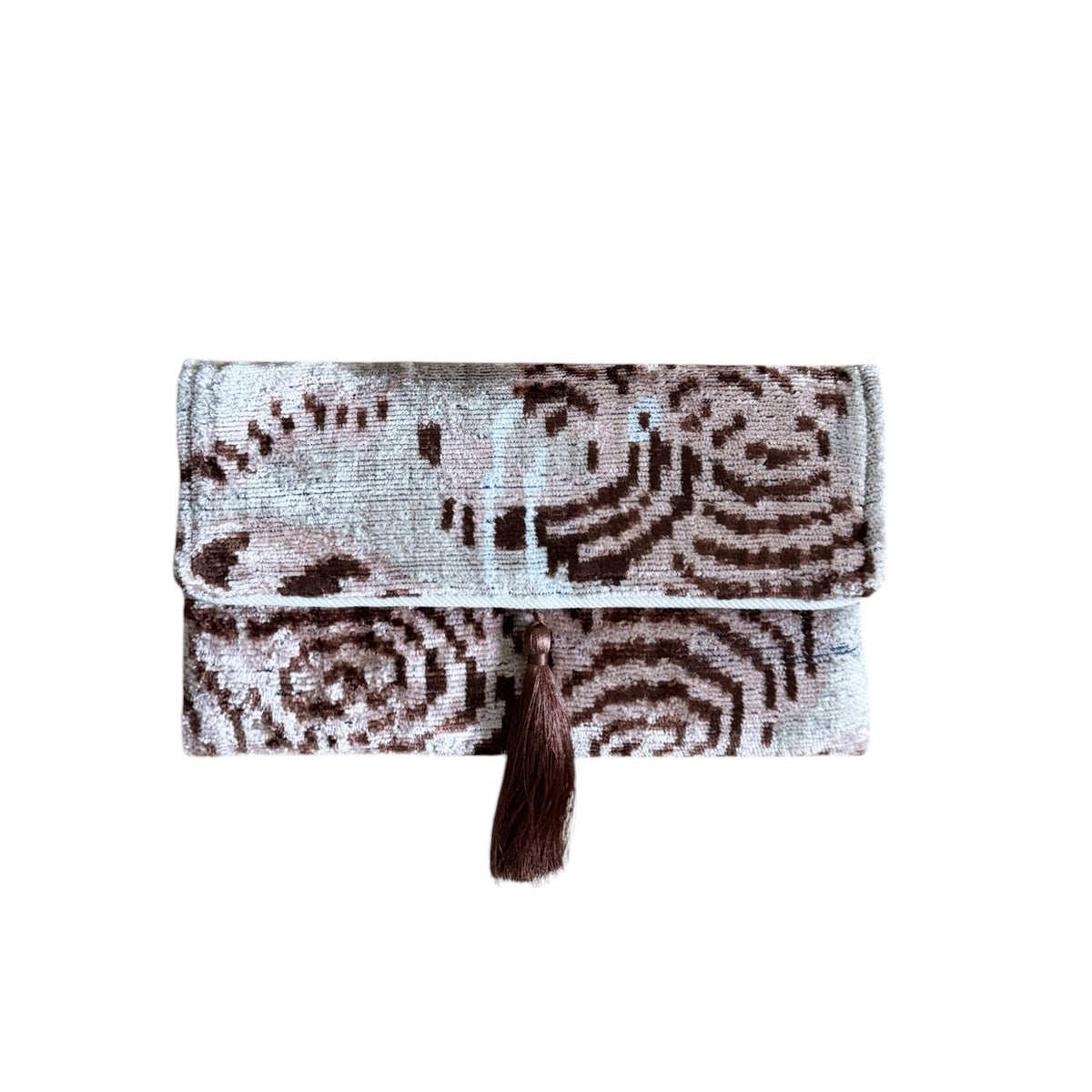 Silk Velvet Ikat Clutch