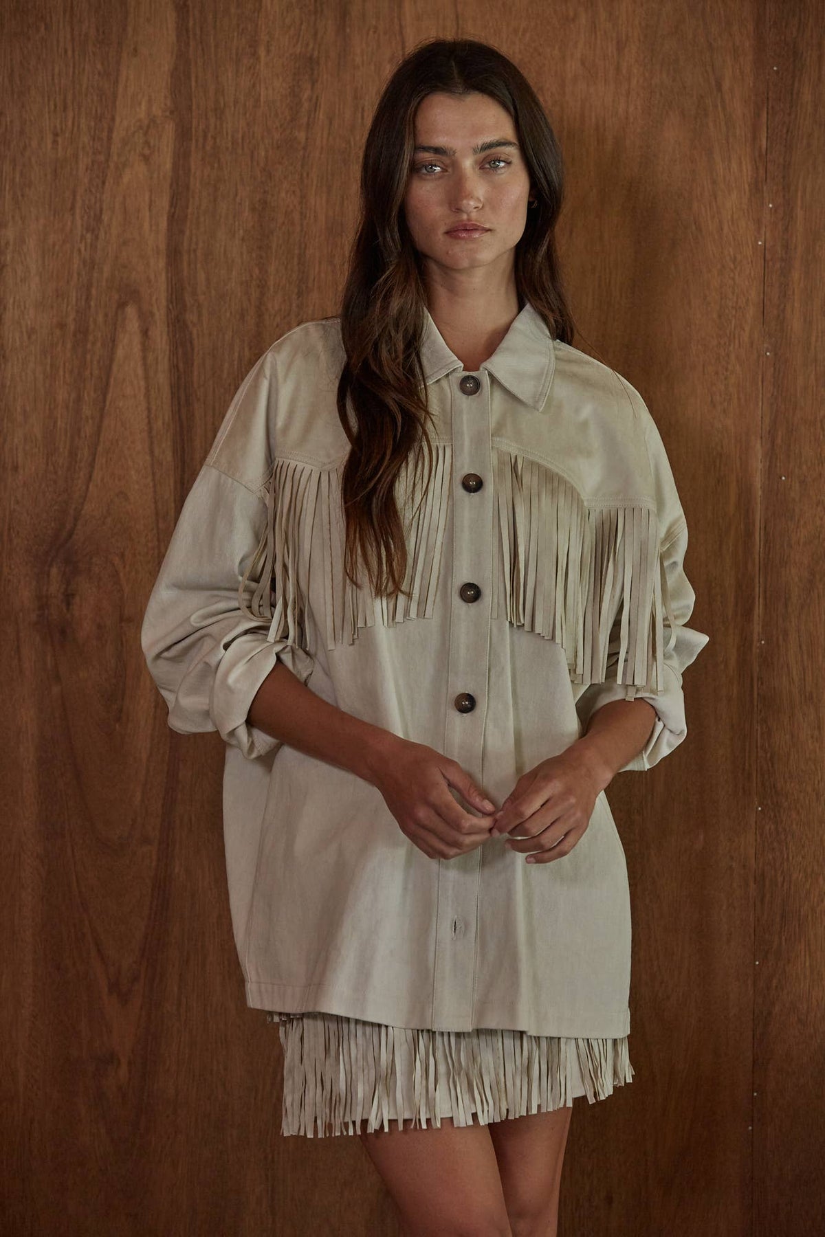 Long Sleeve Fringe Top