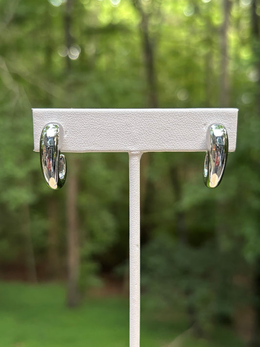 Silver Played Oblong Hoop