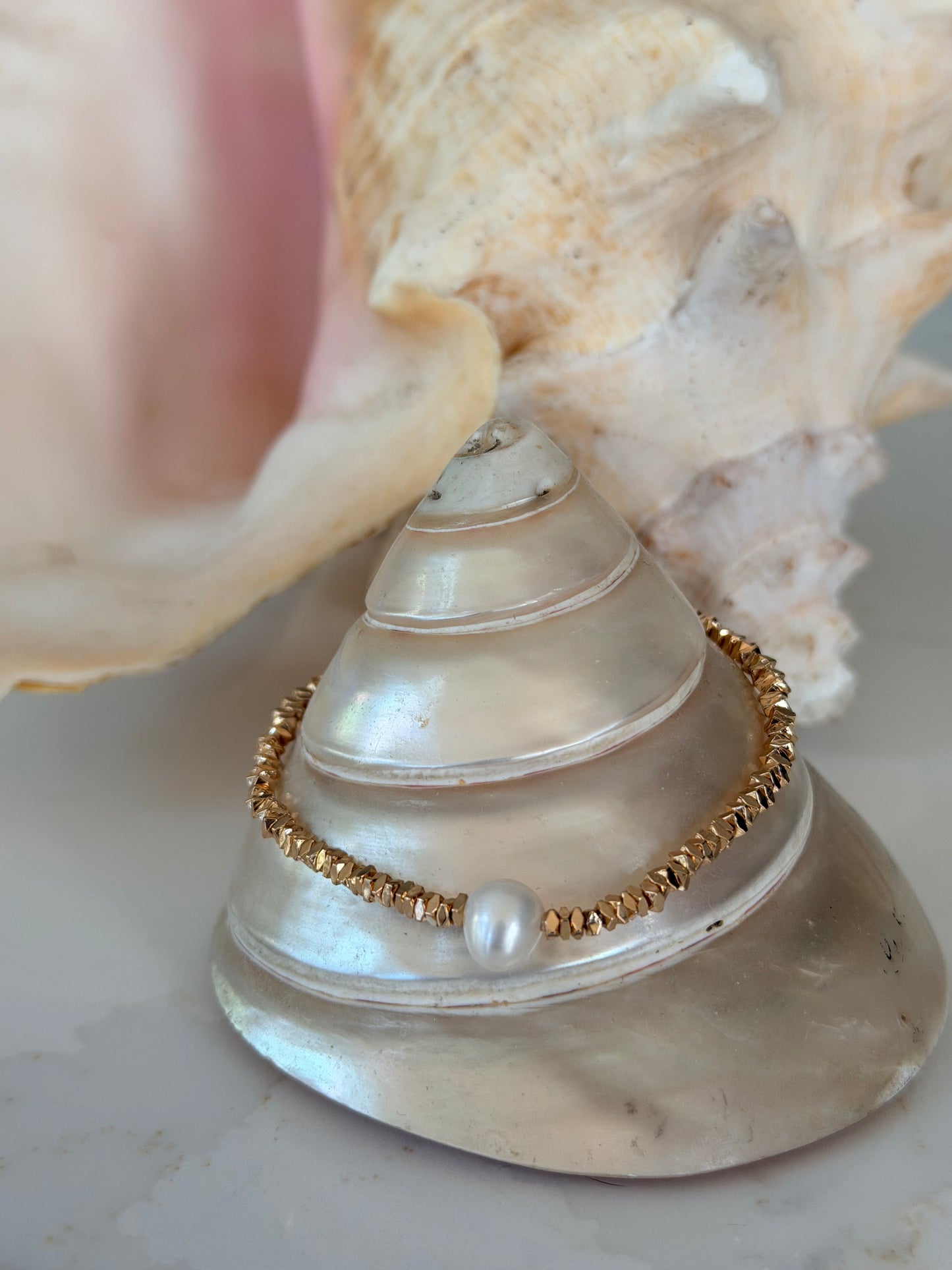 Stacked Bar Pearl Bracelet