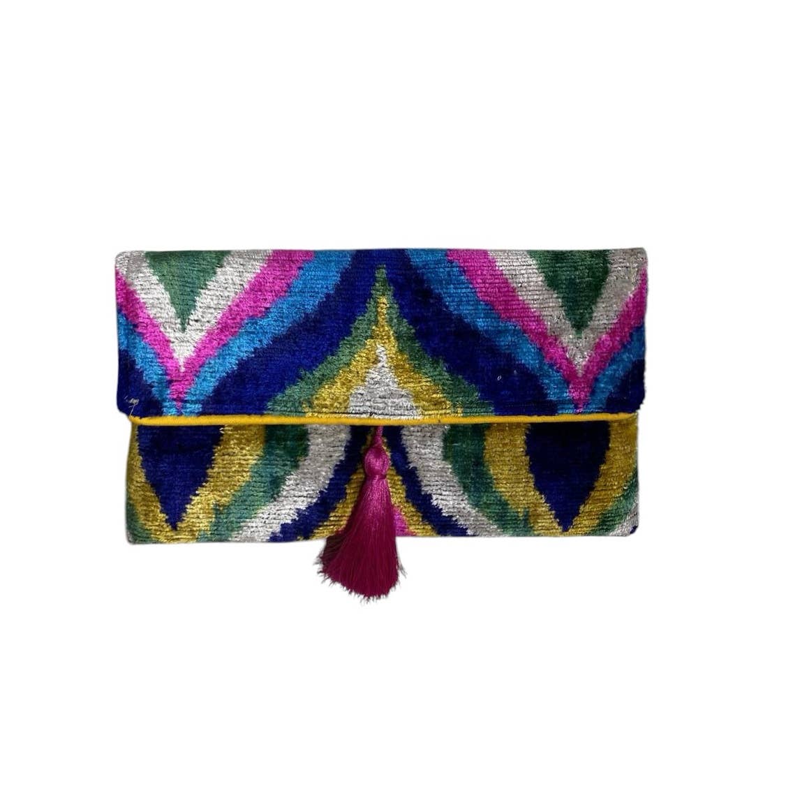 Silk Velvet Ikat Clutch
