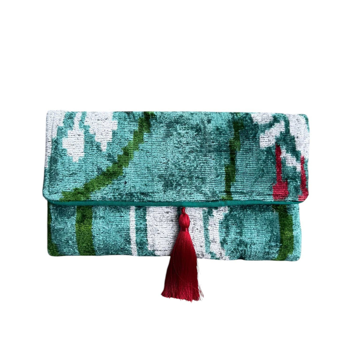 Silk Velvet Ikat Clutch