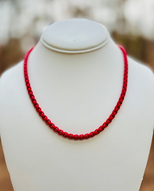 Red Enamel Roll Chain