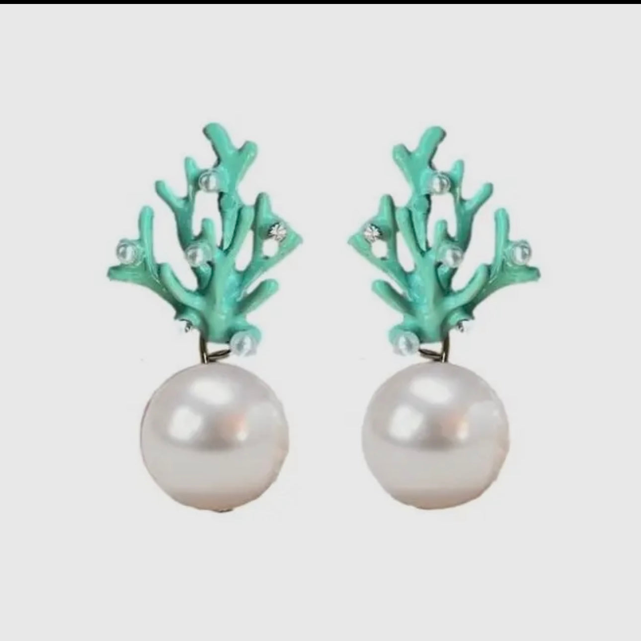 Pearl & Red Coral Stud Earring
