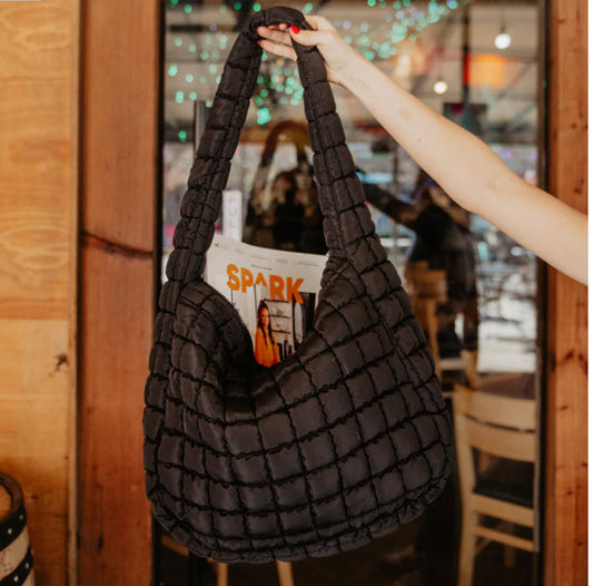 Oversized Quilted Hobo Tote Bag
