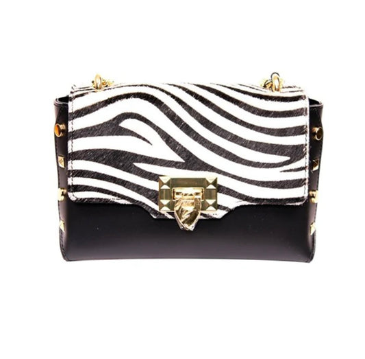 Cowhide Studs Leather Bag