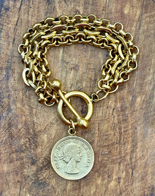 Gold plated triple chain Bracelet