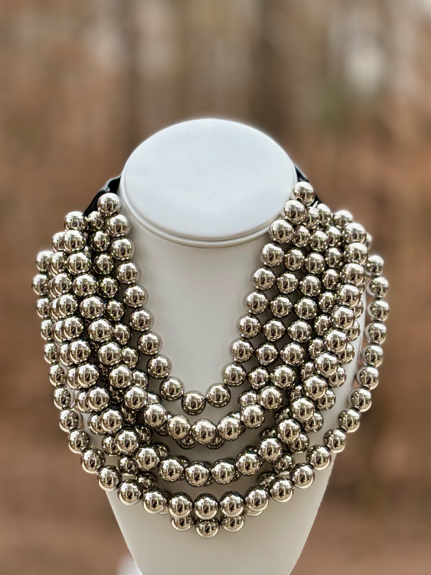 Multi Strand Faceted Bead Necklace