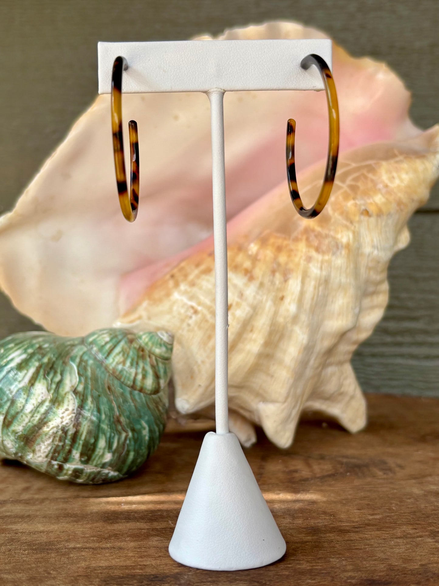 Skinny Tortoise 1.25" Hoop Earring