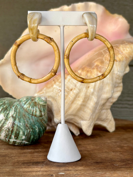 Lt. Brown Bamboo Drop Earring
