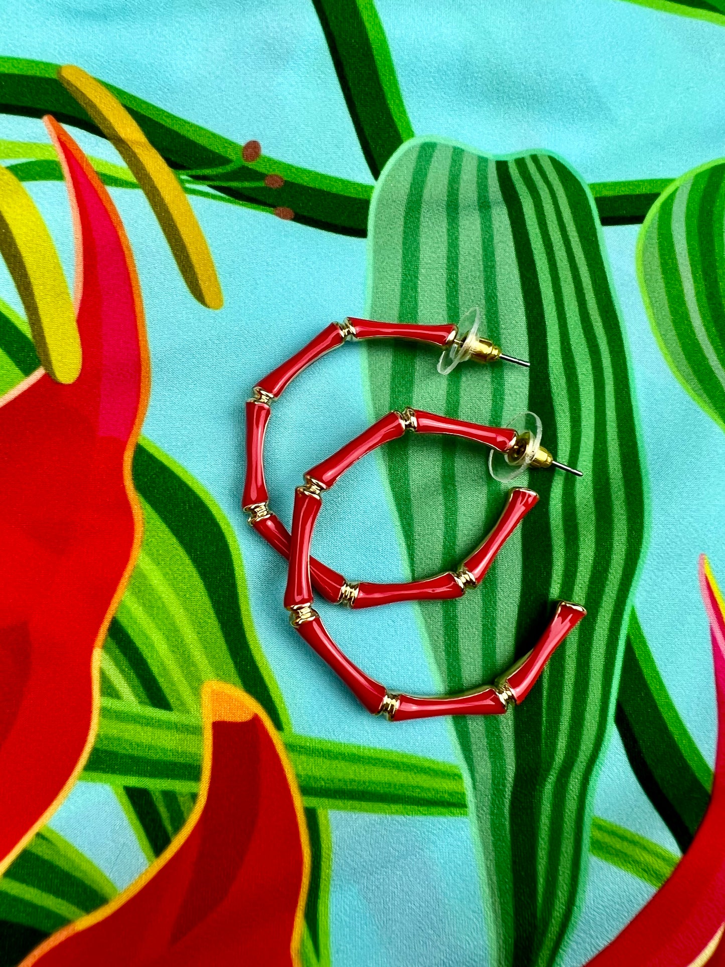 Bamboo Style Hoop Earrings