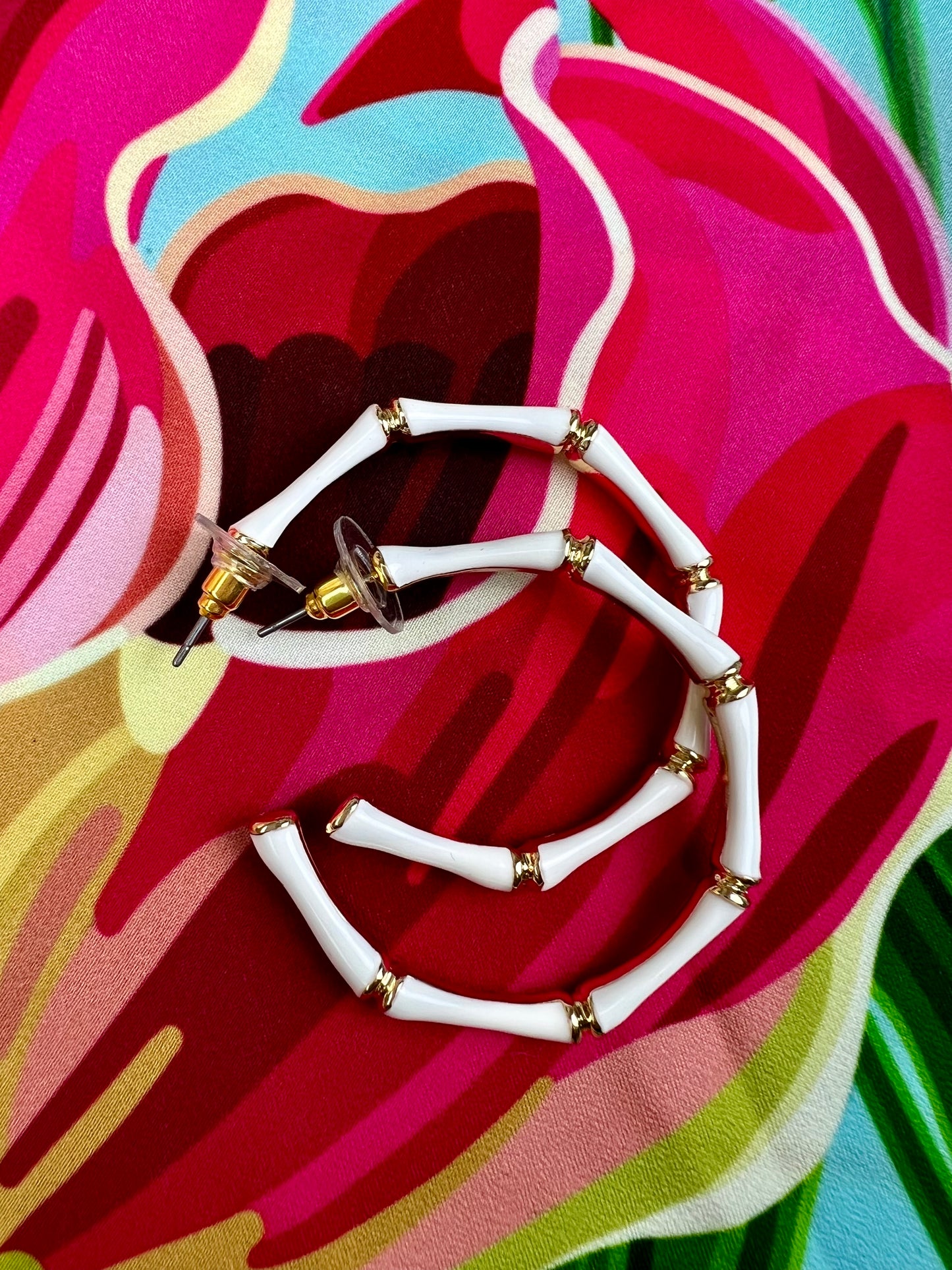 Bamboo Style Hoop Earrings