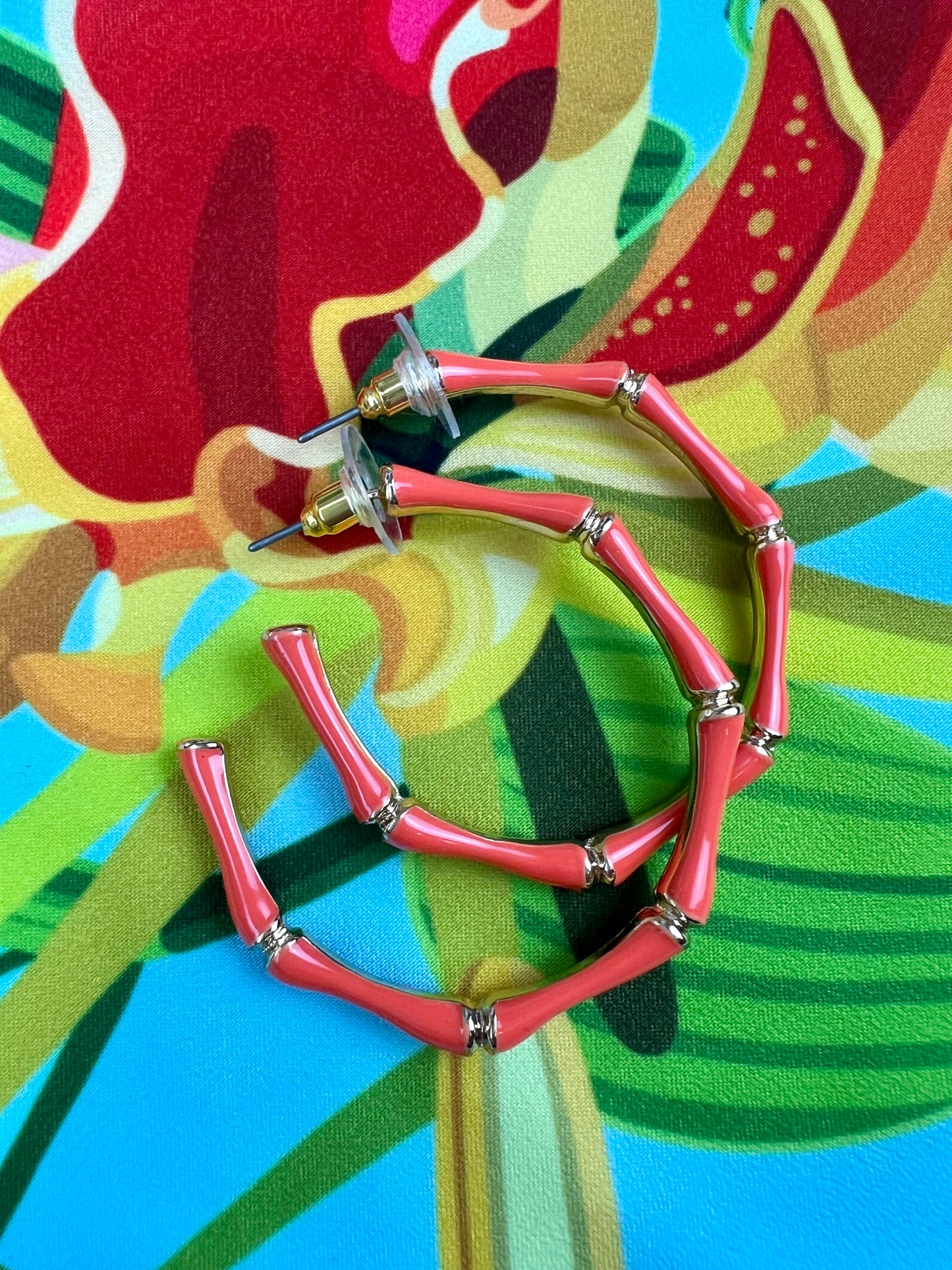 Bamboo Style Hoop Earrings
