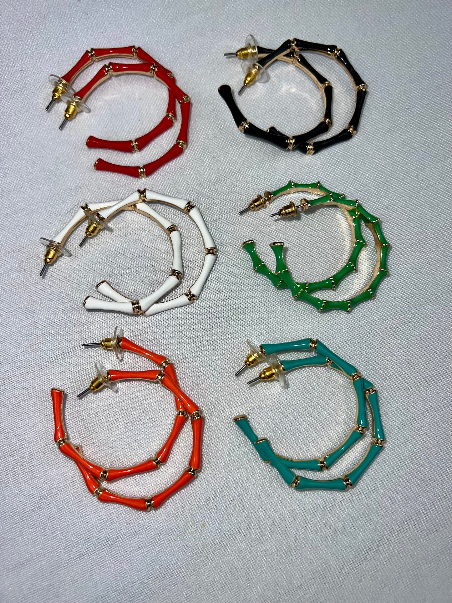 Bamboo Style Hoop Earrings