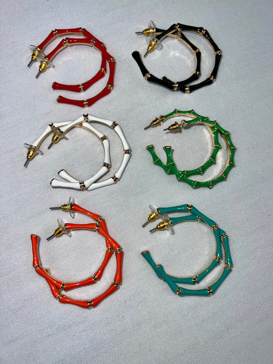 Bamboo Style Hoop Earrings