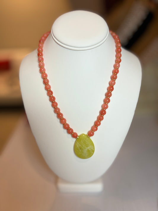 LNB Necklace Lime & Coral