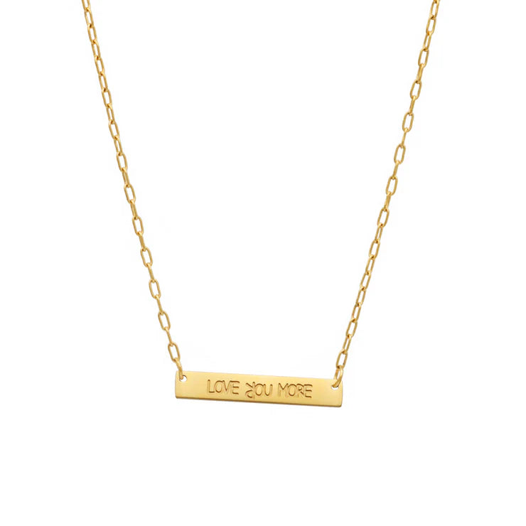 Mini Love You More Bar Necklace