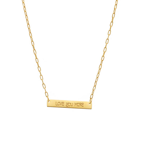 Mini Love You More Bar Necklace