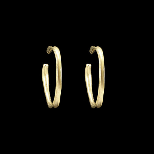 Small Gold Hammered Hoop