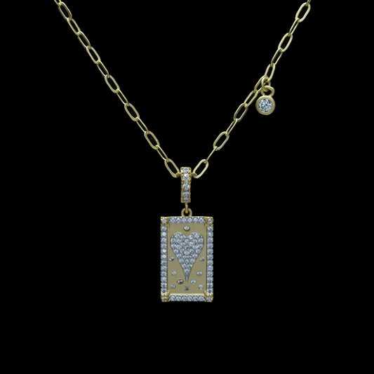 Gold Necklace w Heart Charm