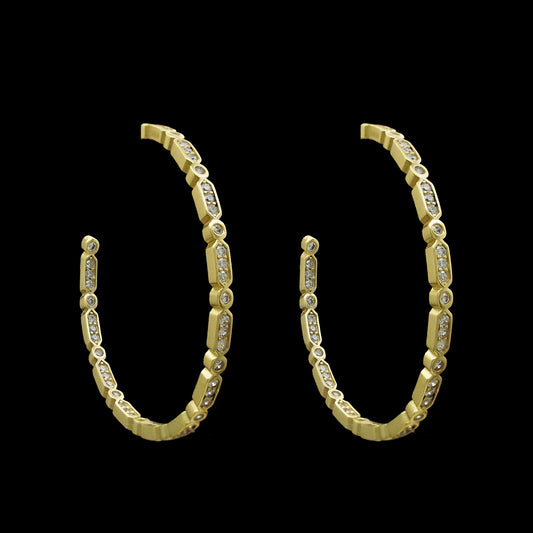 Matte Gold & Clear Pave Hoop