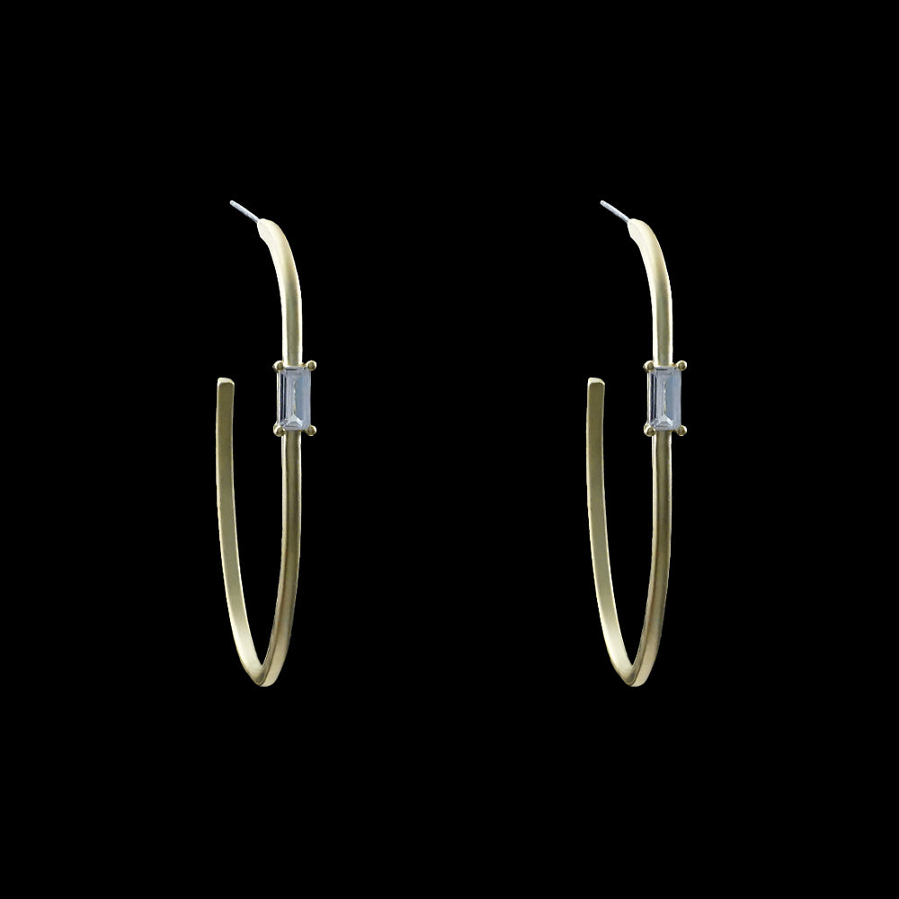 Matte Gold Oval Hoop