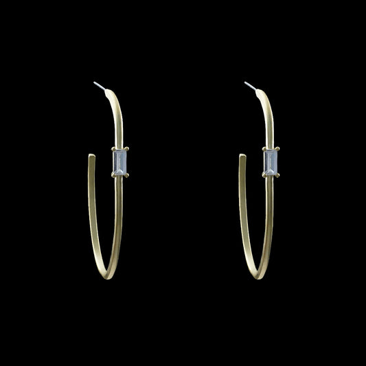 Matte Gold Oval Hoop