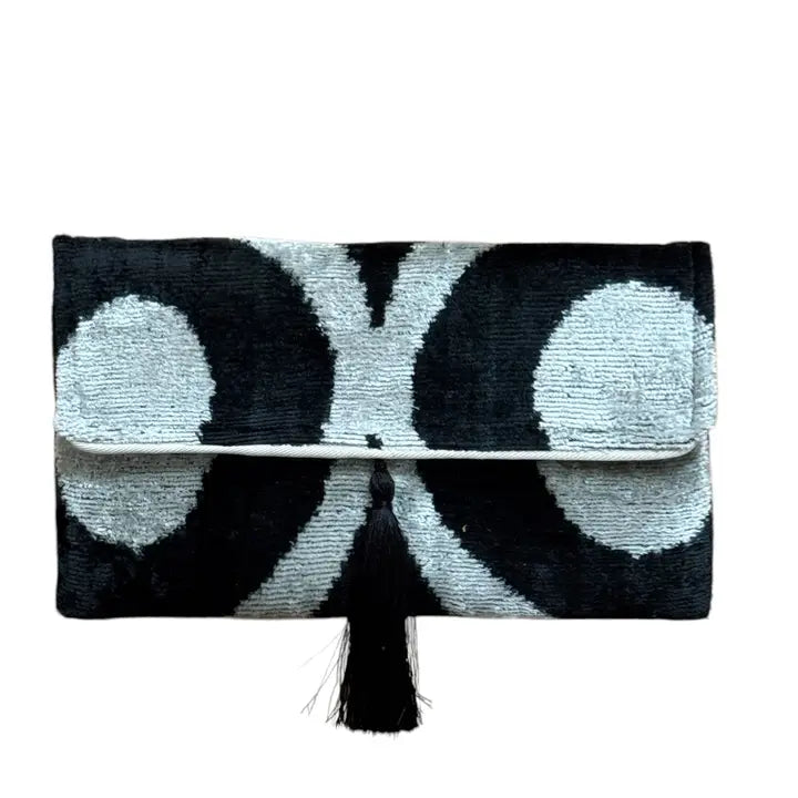 Silk Velvet Ikat Clutch