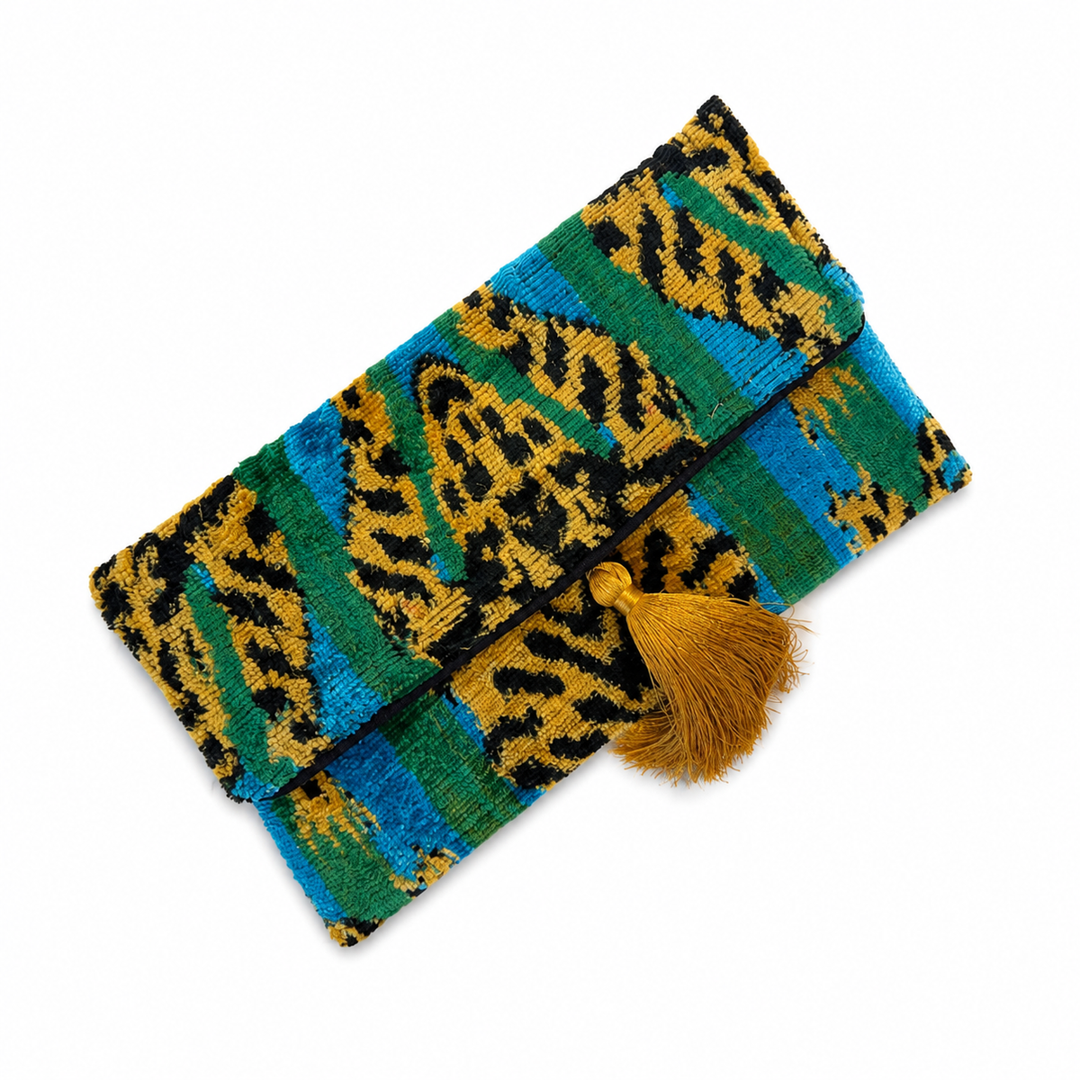 Silk Velvet Ikat Clutch