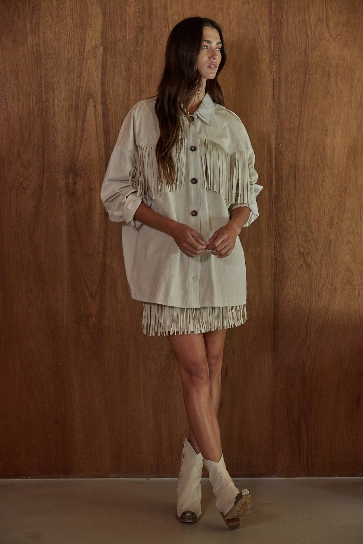 Long Sleeve Fringe Top