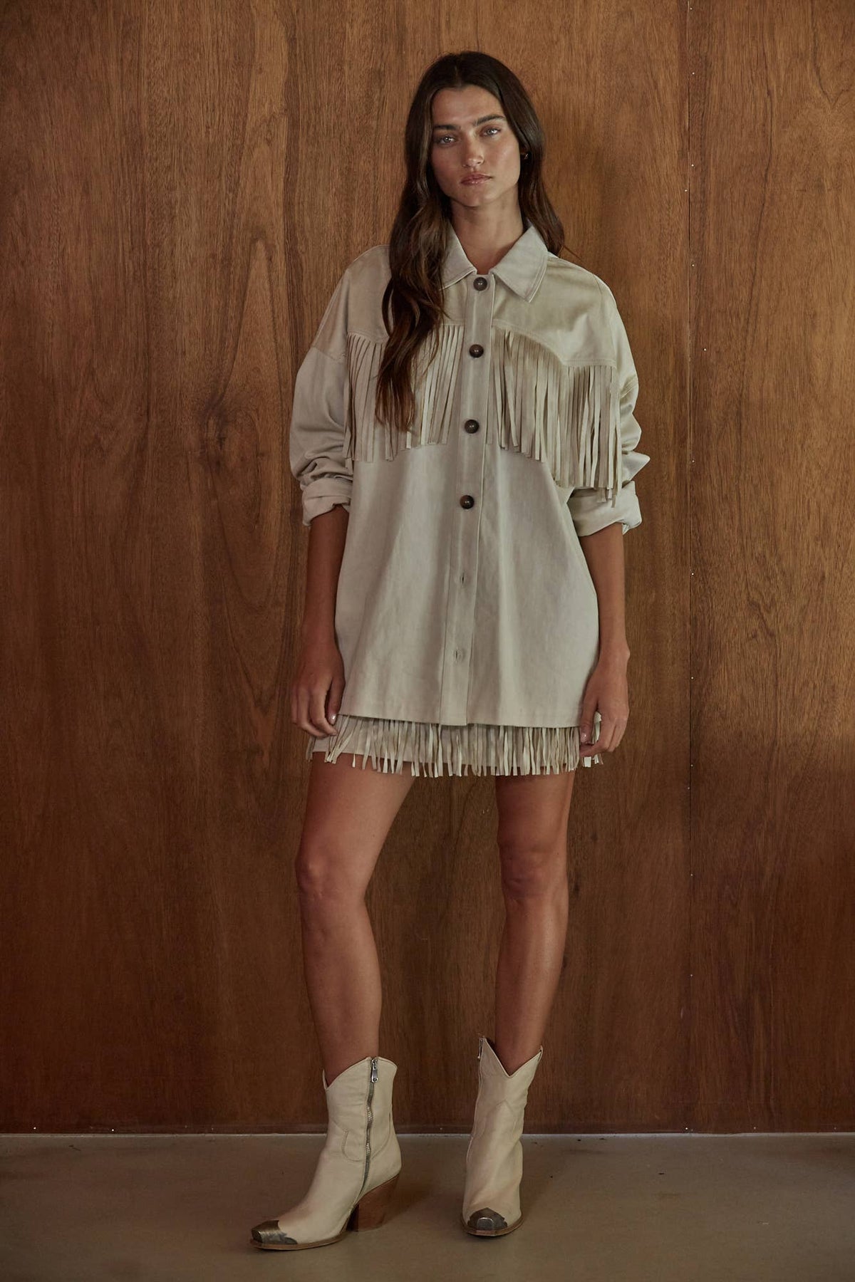 Long Sleeve Fringe Top