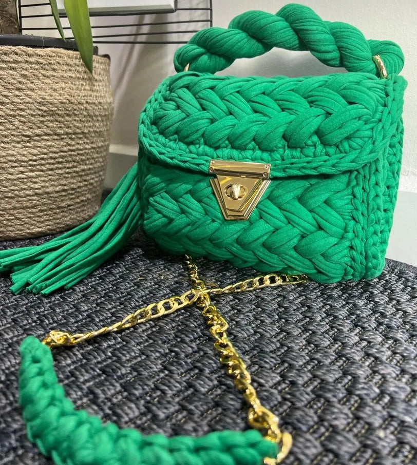 Crocheted Bag w Tassel