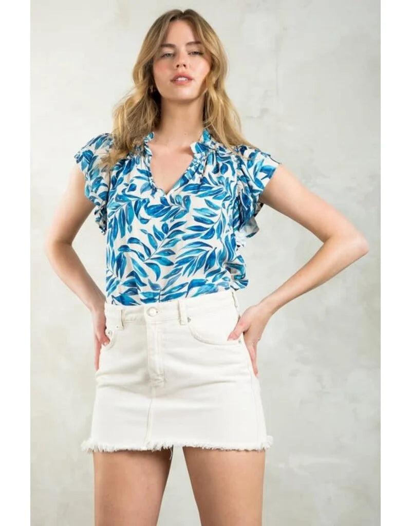 Flutter Sleeve Leafy Top