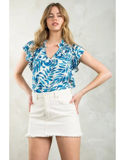 Flutter Sleeve Leafy Top