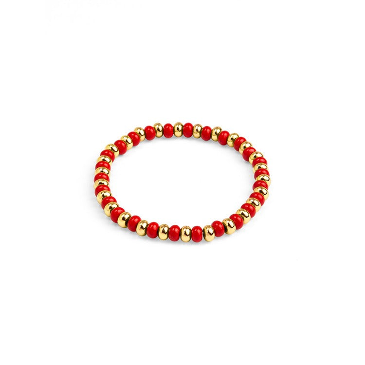 Enamel Beaded Stretch Bracelet