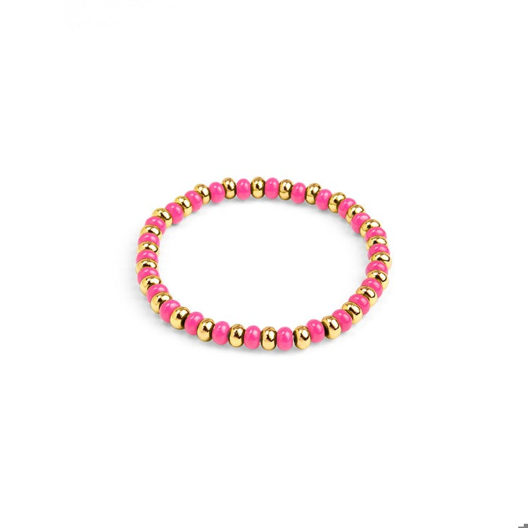 Enamel Beaded Stretch Bracelet